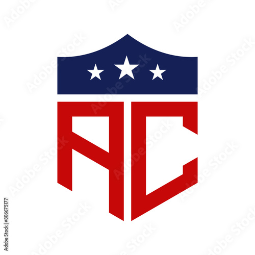 Patriotic AC Logo Design. Letter AC Patriotic American Logo Design for Political Campaign and any USA Event.