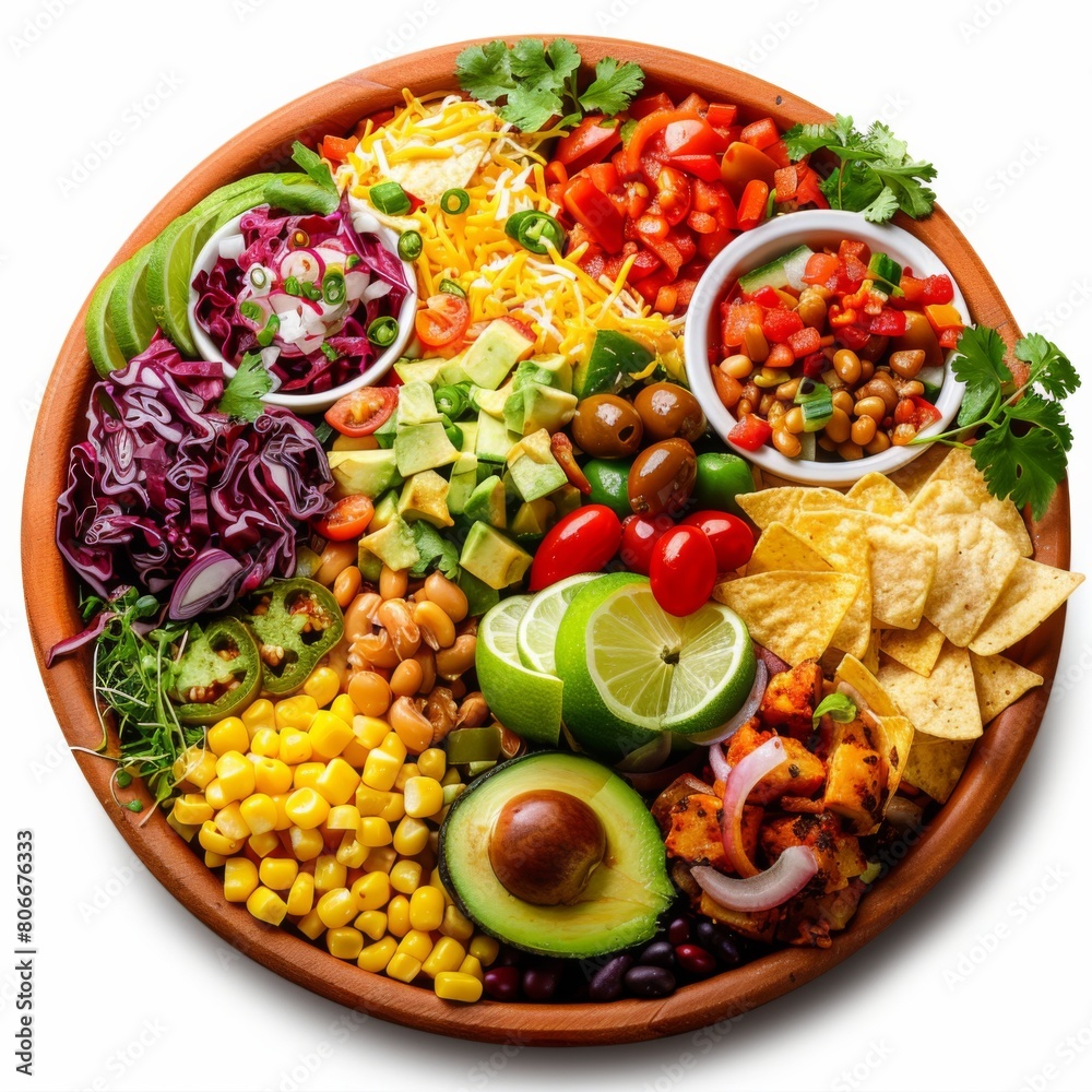 A bowl filled with a variety of different foods, showcasing a diverse selection for a meal A bowl filled with a variety of different foods, showcasing a diverse selection for a meal