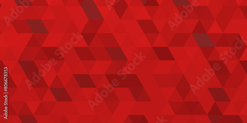 Red vector digital technology polygon pattern background .Abstract modern geometric low poly pattern .red polygon mosaic technology background design .
