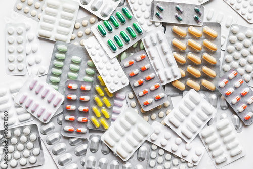 Collection of various medicine blister packs