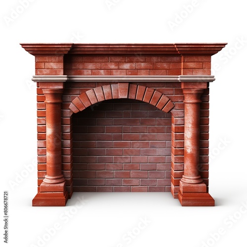 Fireplace mantel brickred photo