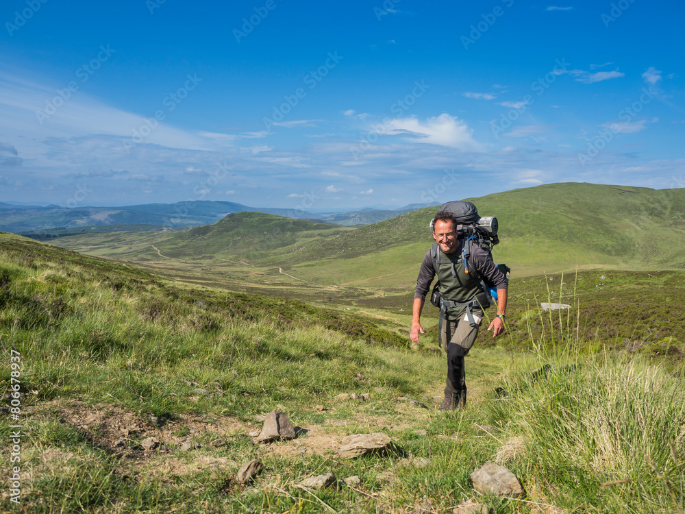 UK, Scotland, Male hiker in Cairngorm Mountains UK, Scotland, Male hiker in Cairngorm Mountains