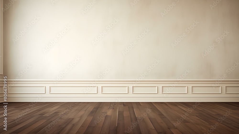 Ivory Wall with wooden Flooring. Empty Room for Product Presentation Ivory Wall with wooden Flooring. Empty Room for Product Presentation