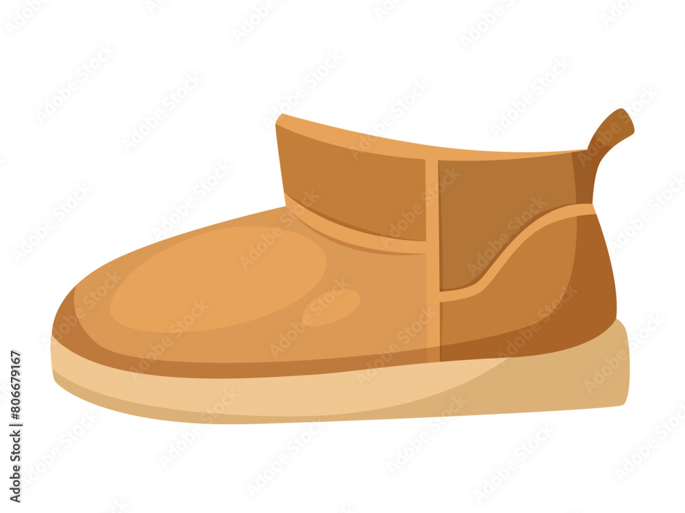 Brown shoe vector illustration on a plain background, depicting a casual footwear style. Vector illustration Brown shoe vector illustration on a plain background, depicting a casual footwear style. Vector illustration