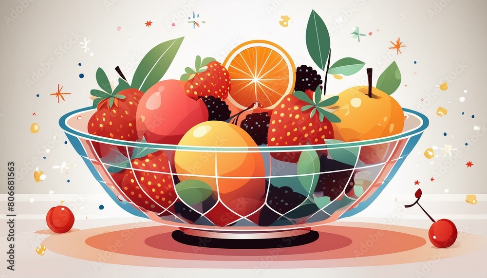Clean Lines and Glass: Elegant Fruit Basket Display Clean Lines and Glass: Elegant Fruit Basket Display