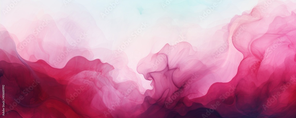 Maroon background abstract water ink wave, watercolor texture blue and white ocean wave web, mobile graphic resource for copy space text 