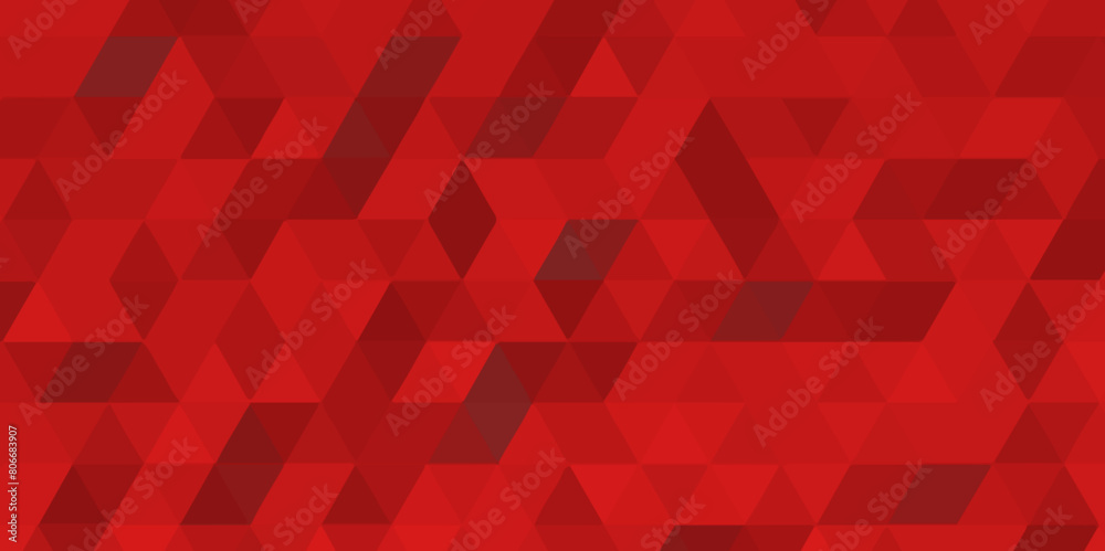Red vector digital technology polygon pattern background .Abstract modern geometric low poly pattern .red polygon mosaic technology background design .