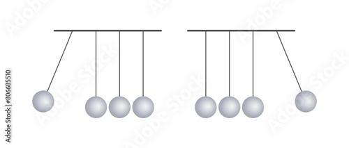 Newton's cradle icons. Flat Style. Vector icons