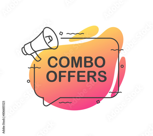 Combo offers bubble icon. Flat style. Vector icon