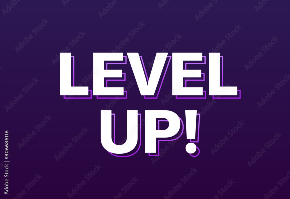 Fototapeta premium Level up banner icon. Flat style. Vector illustration