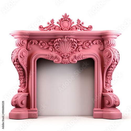 Fireplace mantel coralpink photo