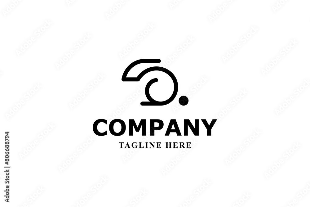 Obraz premium rabbit abstract modern minimal logo