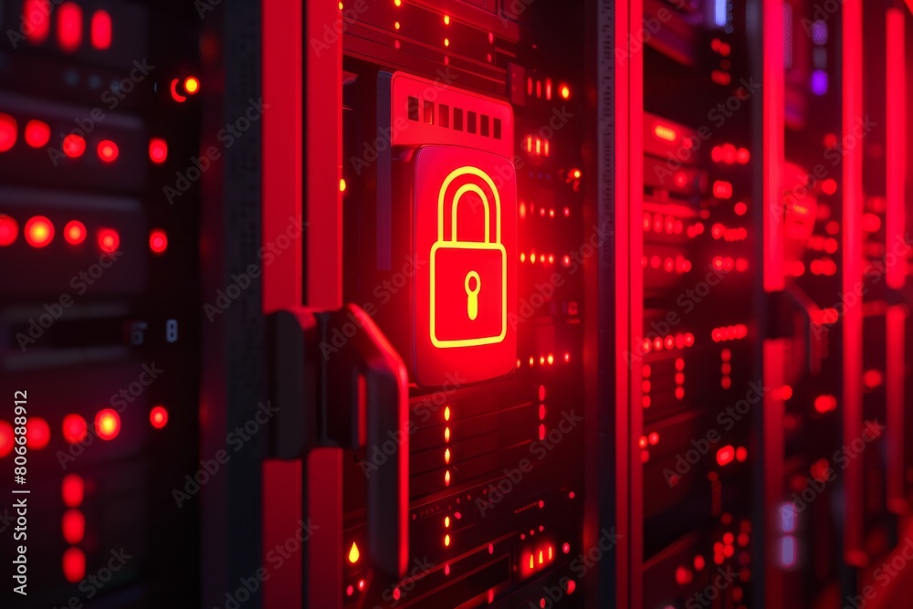 Obraz premium Employ stringent data encryption and antivirus measures to safeguard privacy and enhance network security.