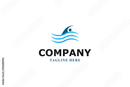 swimming sports club modern logo