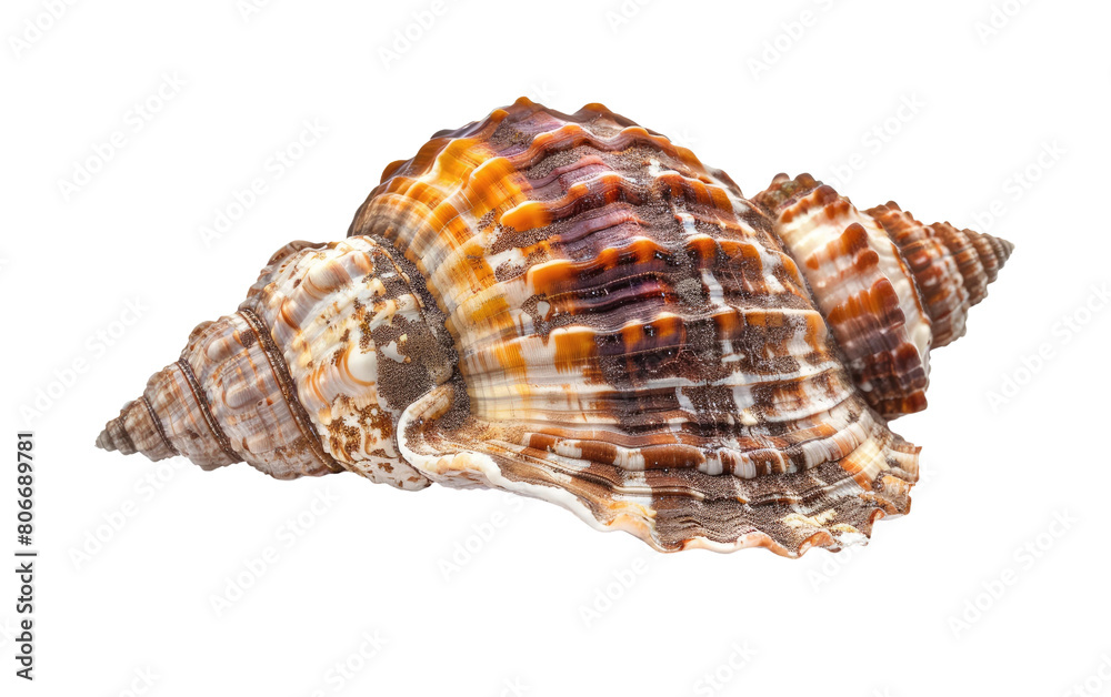 Alabaster Background Frames Isolated Turritella Mollusk Shell, Solitary Turritella Mollusk Shell Against Blank Canvas