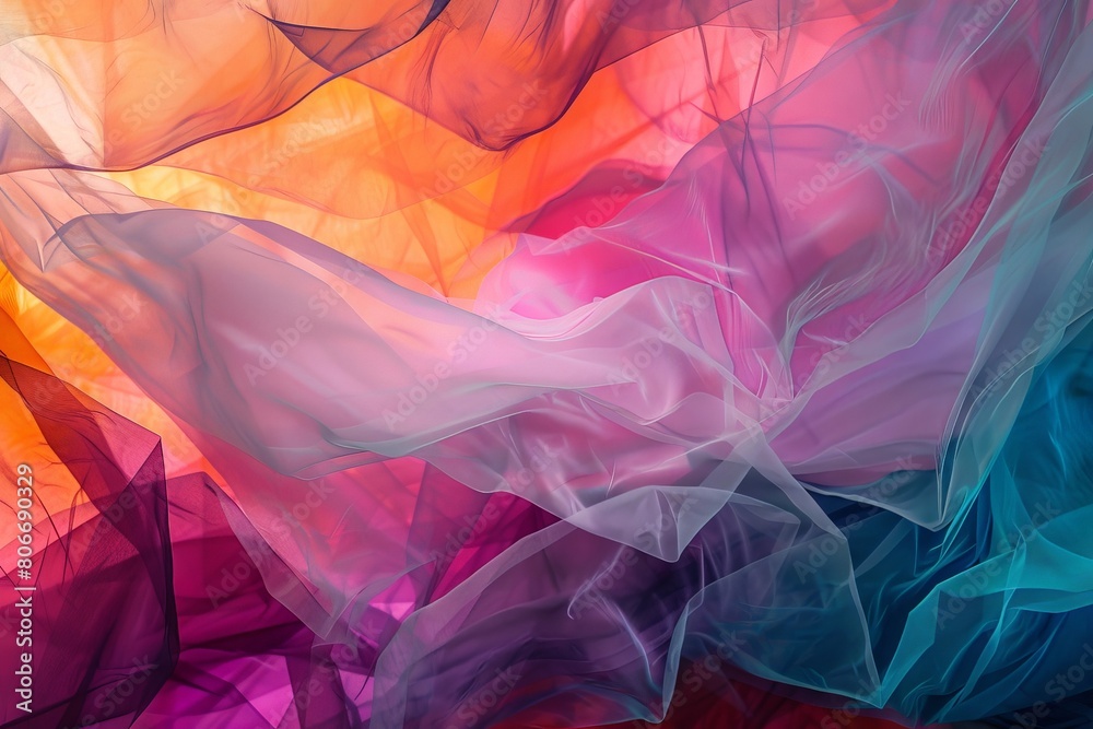 Fototapeta premium Abstract art pieces that play with form, color, and texture, with a transparent background