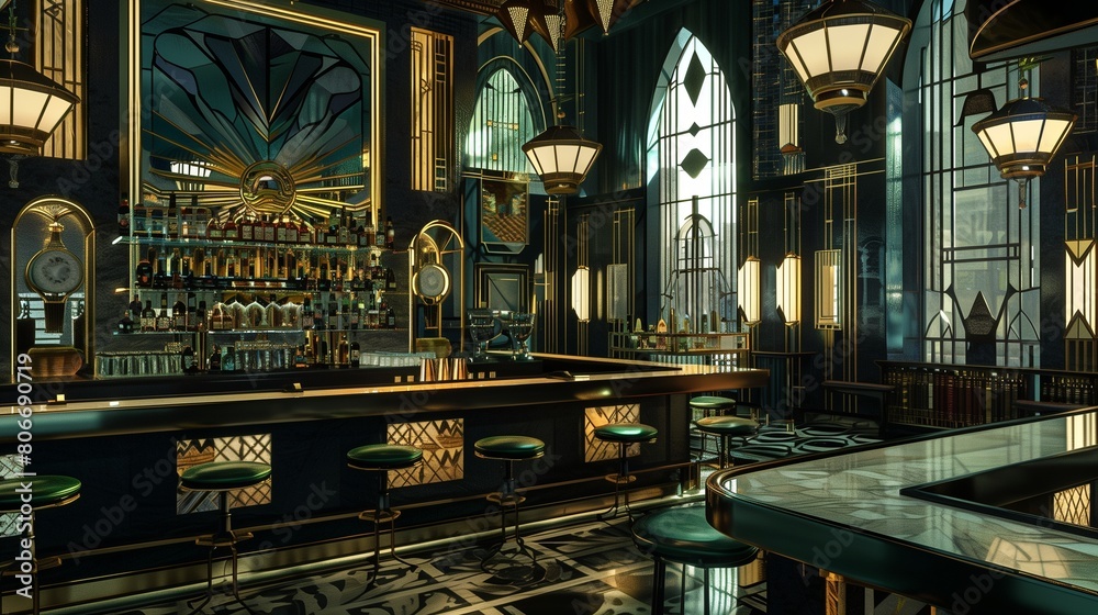 Art Deco Jazz Age Cocktail Bar Art Deco Jazz Age Cocktail Bar