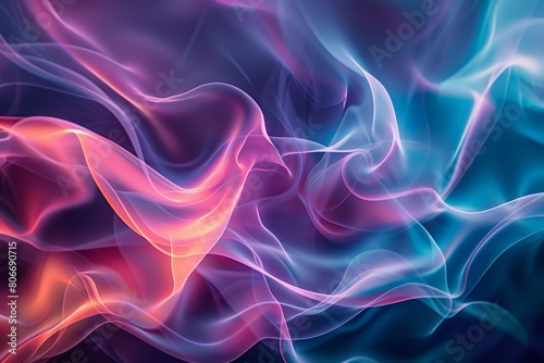 Abstract waves of light with smooth gradients and soft glows, perfect for overlaying on other designs 