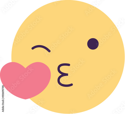 kiss Face emoji  icon with red heart