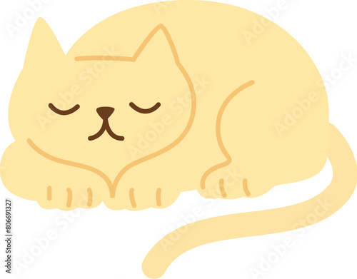 Yellow sleeping cat