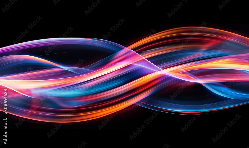 A colorful light trail on black background, long exposure photography, wind style, swirling lines, flowing curves A colorful light trail on black background, long exposure photography, wind style, swirling lines, flowing curves