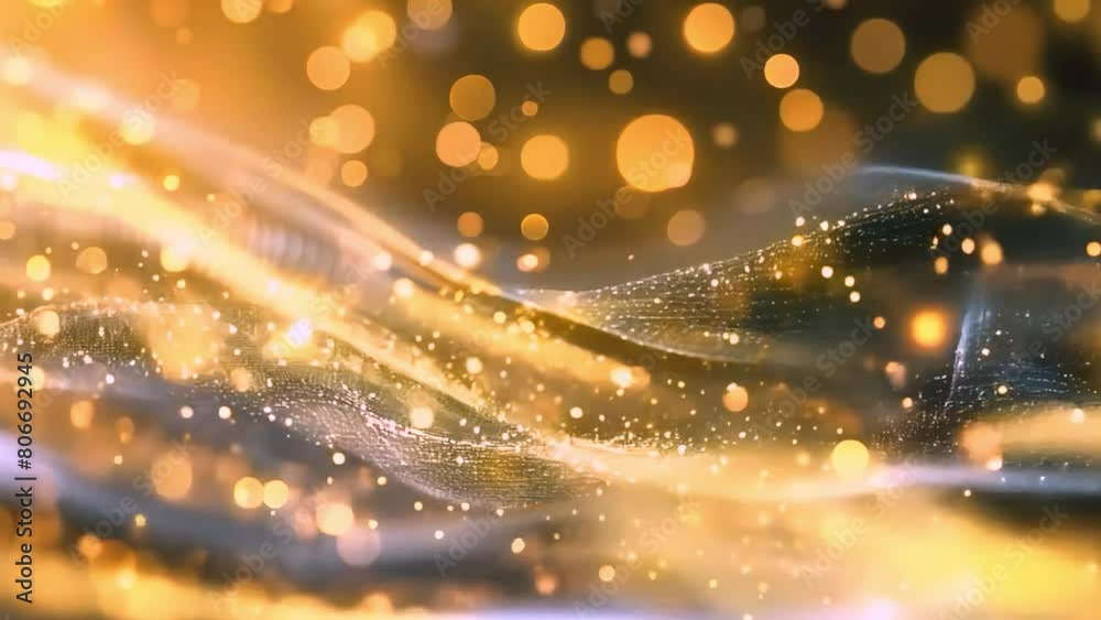 golden colored glowing glow bokeh out of focus blurred particles and lights and waves. Abstract glamour high tech technology background golden colored glowing glow bokeh out of focus blurred particles and lights and waves. Abstract glamour high tech technology background