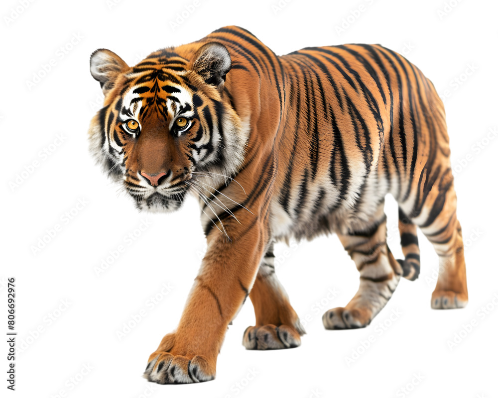 Red tiger Isolated on Transparent Background