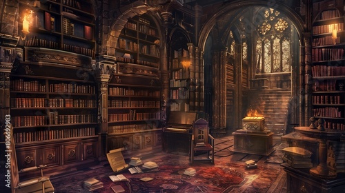 Fantasy Wizard Tower Library