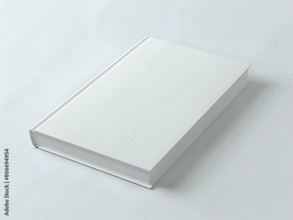 Modern White Blank Book Cover Mockup with Smooth Shadows Modern White Blank Book Cover Mockup with Smooth Shadows