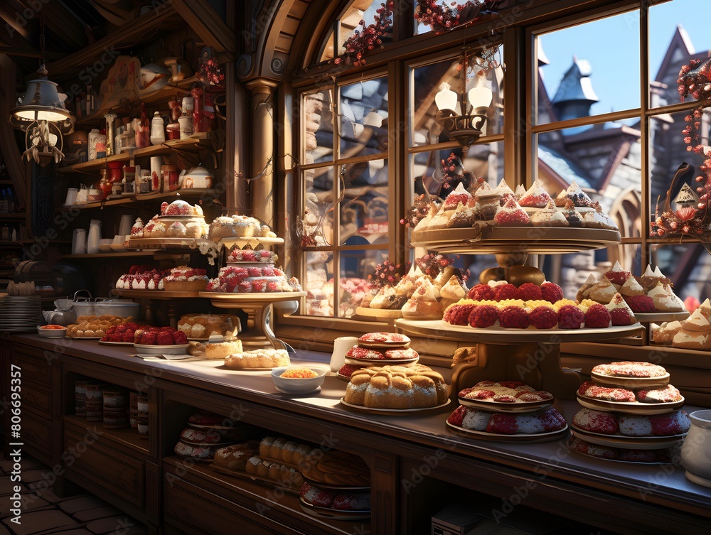 Bakery shop in Strasbourg, Alsace, France.