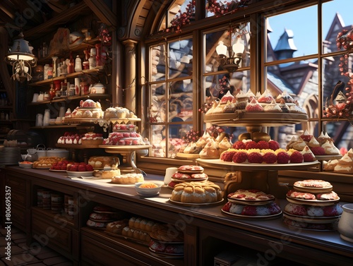 Bakery shop in Strasbourg, Alsace, France.