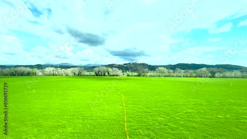 Tuscan hills in Italy train travel , generated by AI photo