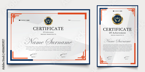 certificate awarded with modern background. graduation design elements, best employees and others.