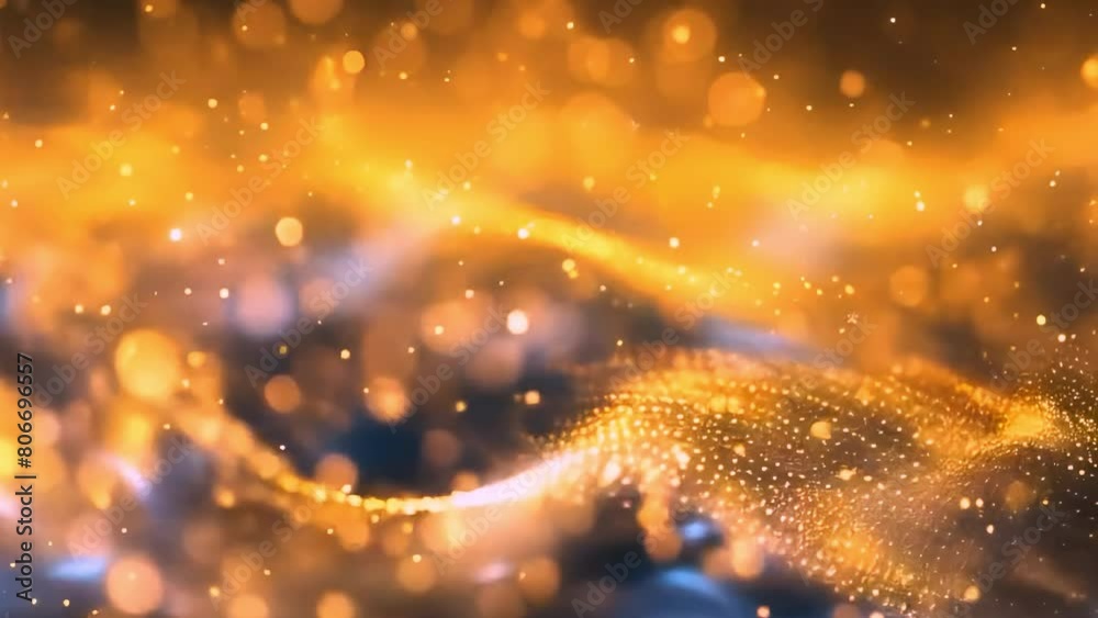 golden colored glowing glow bokeh out of focus blurred particles and lights and waves. Abstract glamour high tech technology background golden colored glowing glow bokeh out of focus blurred particles and lights and waves. Abstract glamour high tech technology background