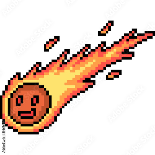 pixel art of meteorite face smile