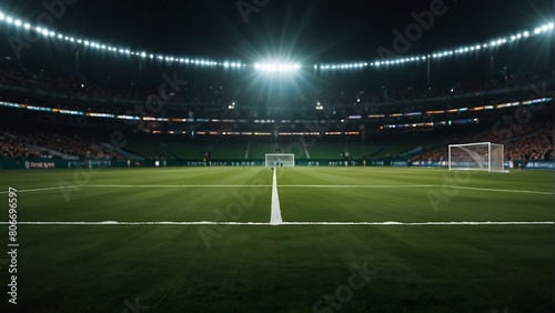soccer field with a goal Game Day Excitement Football Stadium Lights 