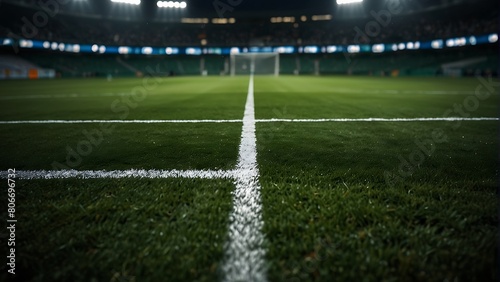 soccer field with a goal Game Day Excitement Football Stadium Lights 