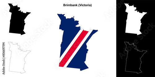 Brimbank (Victoria) outline map set photo