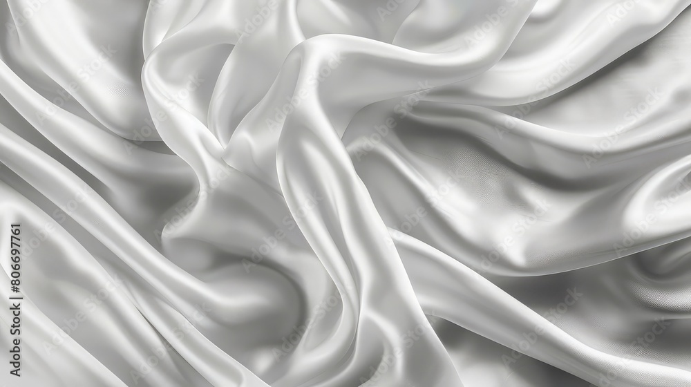 White fabric texture background, Luxury cloth background, 3d render ,Texture satin. silk background, shiny wavy pattern canvas, color fabric, cloth ,Closeup of rippled white silk fabric lines
