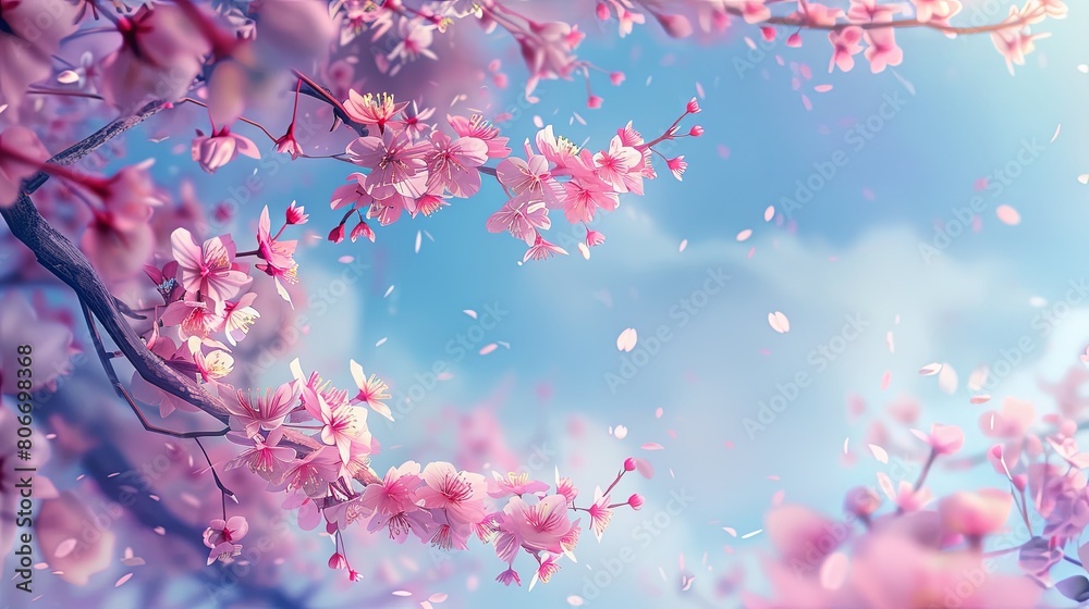 Dreamy Sakura Blossoms: A Romantic Spring Banner in Pink Dreamy Sakura Blossoms: A Romantic Spring Banner in Pink
