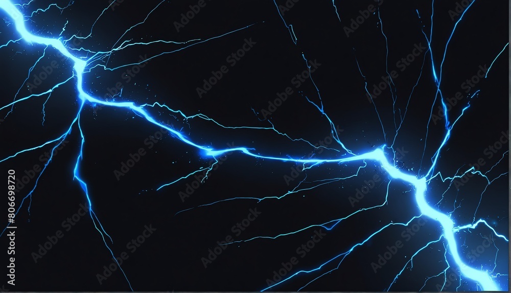 blue lightning impact effect on plain black background from Generative ...