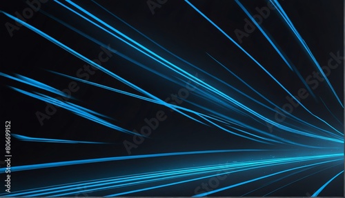 blue speed line motion effect on plain black background from Generative AI