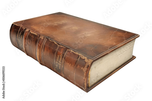 The book is thick and has a leather cover. The pages are yellowed with age.