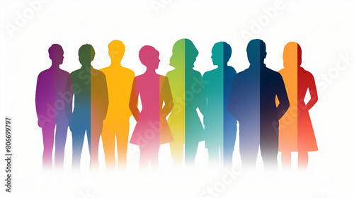Diverse Community of Colleagues and Employees Silhouettes Vector Illustration  Teamwork Concept in Flat Design