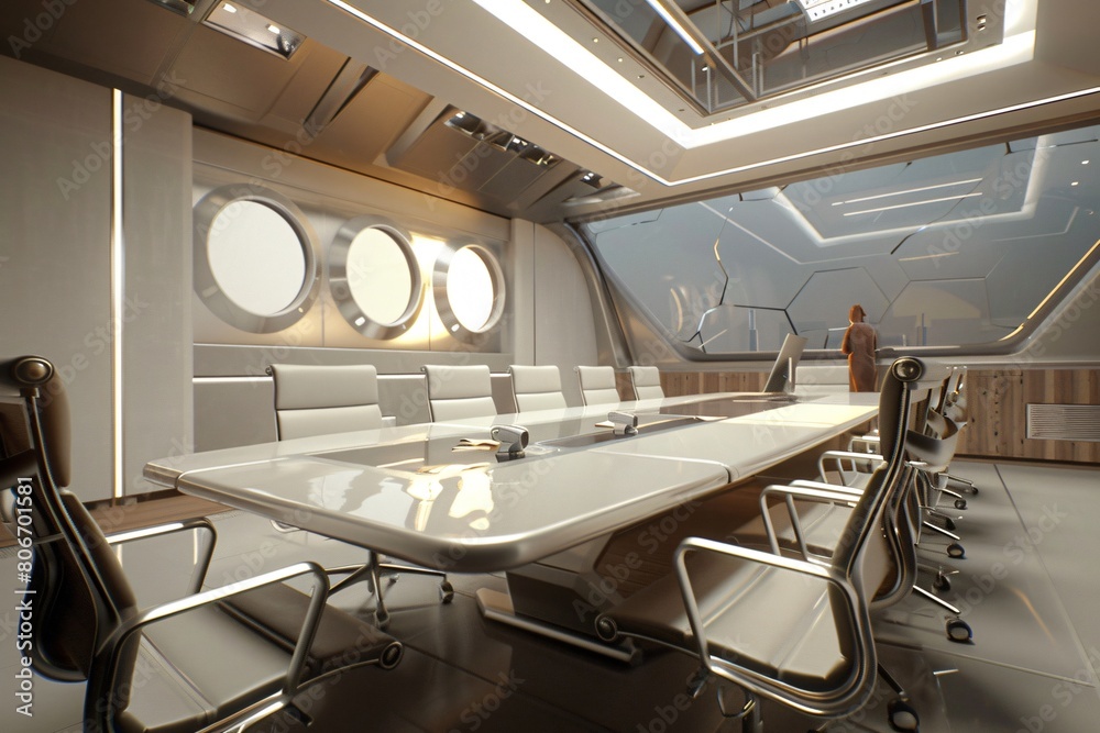 Modern interior of empty meeting room in a office Modern interior of empty meeting room in a office