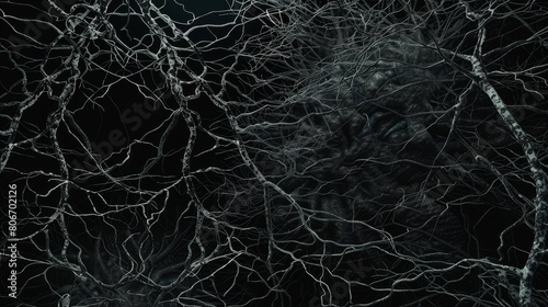Abstract medical backdrop with neuron brain cells. Ai Generated