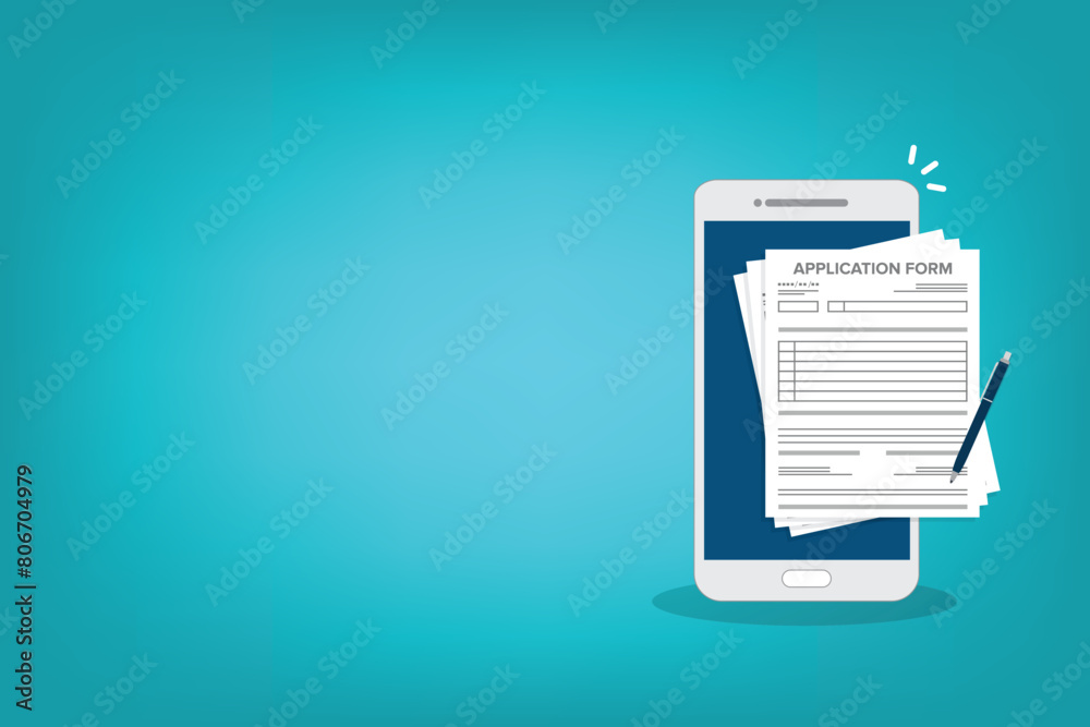 Online application form. Claim form, paperwork concepts. Online application form. Claim form, paperwork concepts.