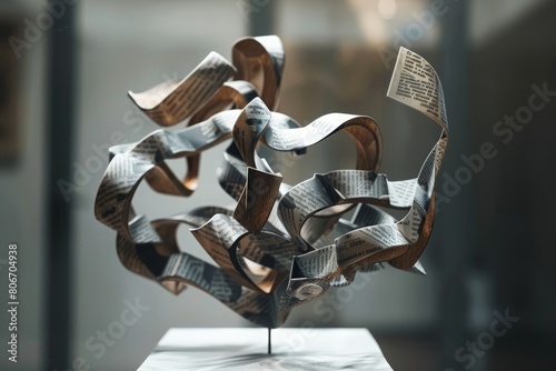 kinetic sculpture that uses typography as its core element. Imagine letters morphing and dancing in space  creating a mesmerizing interplay of form and movement