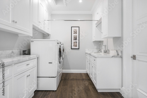 Newly constructed laundry room in a home in Encino, California