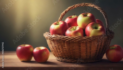 Panier de pomme en osier  photo